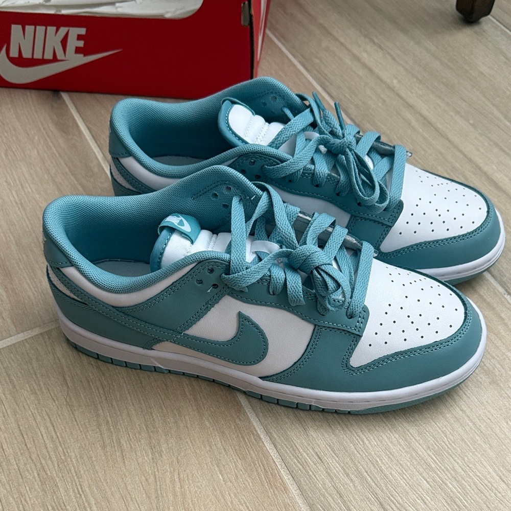 Nike Turquoise and White Low-Top Sneakers